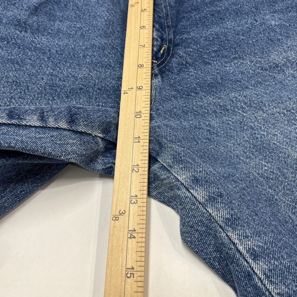 Vintage Chic by h.i.s. High Waisted Mom Jeans Blue Tapered Raw Hem USA Made 12P - Picture 6 of 11